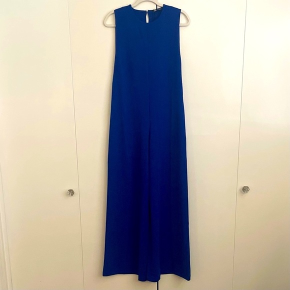 ZARA Blue Crepe Palazzo Jumpsuit - Picture 3 of 9